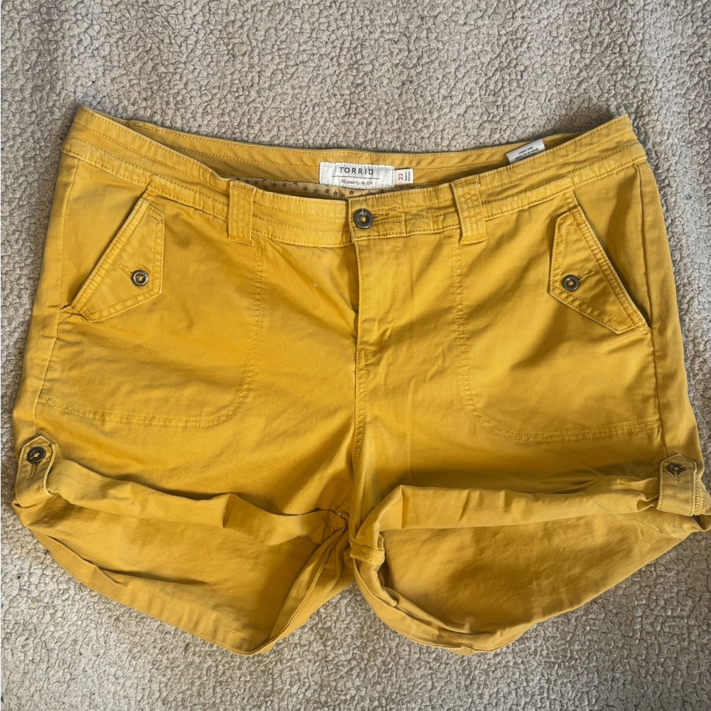Torrid Mustard Yellow Women's Cargo Shorts